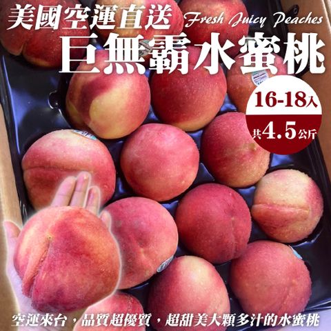 【WANG 蔬果】美國加州空運大顆水蜜桃(原箱16~18入/約7.5斤)