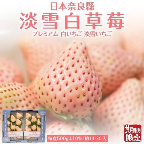 WANG蔬果 【WANG 蔬果】日本夢幻淡雪白草莓(每盒2P/約500g)