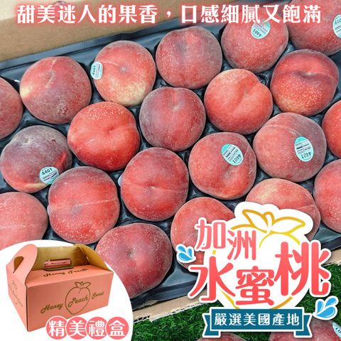 【WANG 蔬果】空運美國加州水蜜桃x2盒(10入禮盒_180g/顆)