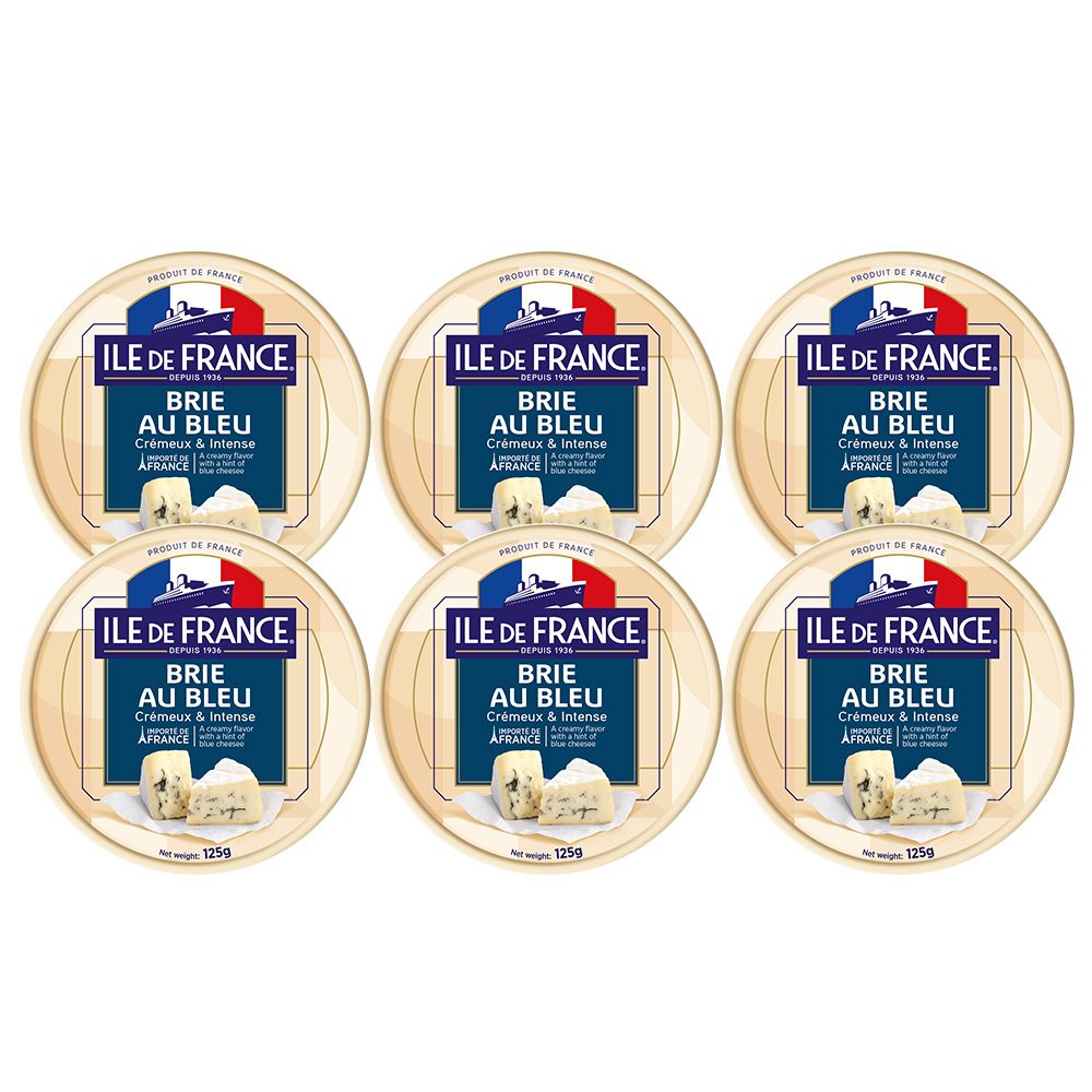 ILE DE FRANCE 法蘭希 藍紋布里乾酪125g*6入 - 冷藏配送 (BRIE Blue 藍黴起司 乳酪 Blue cheese)