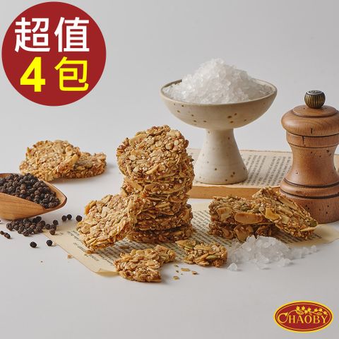 超比食品 纖女系燕麥脆片-鹹香椒鹽100g X4包