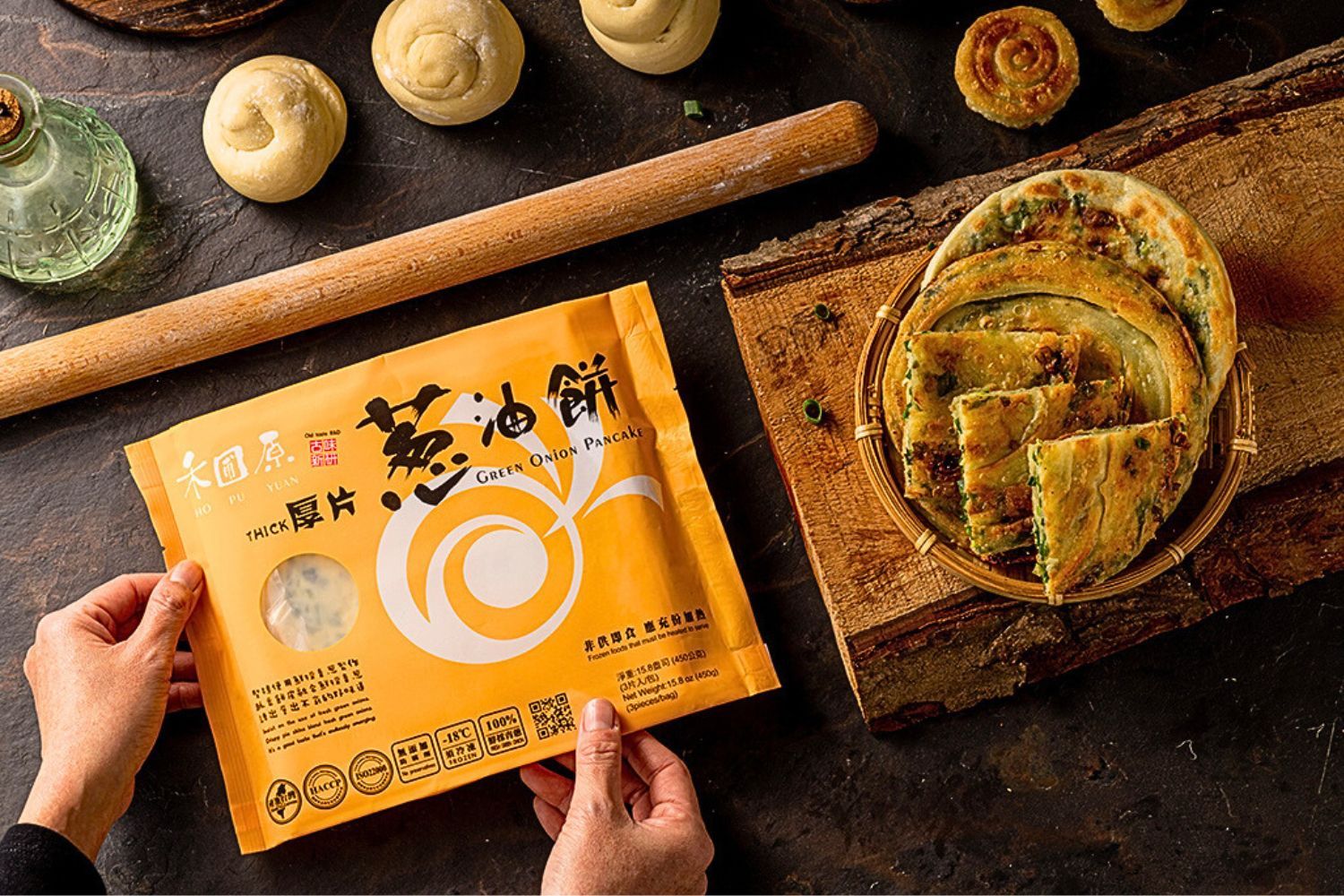 油餅 PUYUAN厚THICKGREEN  PANCAKEC100% 非供     be   淨重450片Net Weight:   (450g