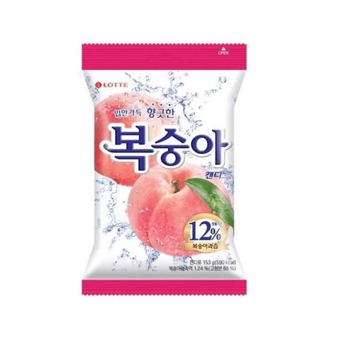 【南紡購物中心】 韓國 LOTTE 水蜜桃風味糖果 153g/包x3包