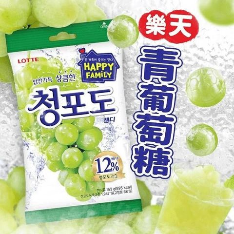 【南紡購物中心】 韓國 LOTTE 青葡萄糖果 153g/包x6包