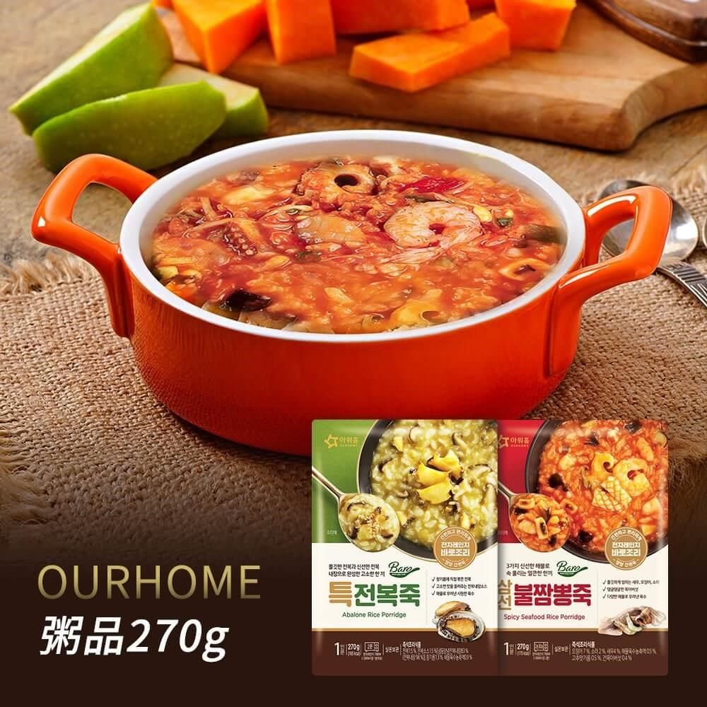 韓味不二 Ourhome粥品禮盒(鮑魚粥/火辣炒碼粥/雞粥/香菇牛肉粥/甜粥)