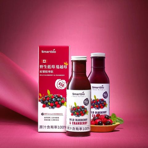 【智慧誠選】野生藍莓蔓越莓原漿精華飲(350毫升)6瓶