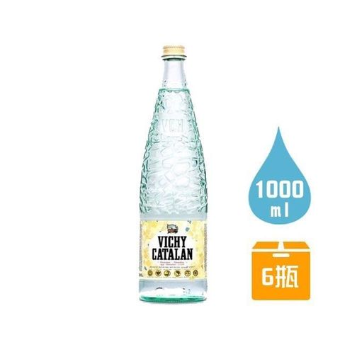【南紡購物中心】 Vichy Catalan維奇嘉泰蘭 天然氣泡礦泉水x6瓶(1000ml/瓶)