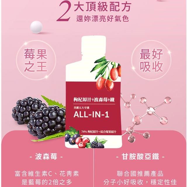  【南紡購物中心】 枸杞家園 ALL IN 1波森莓+鐵飲30mlx10包x2盒(全民防疫健康組 多重配方 感受更升級)