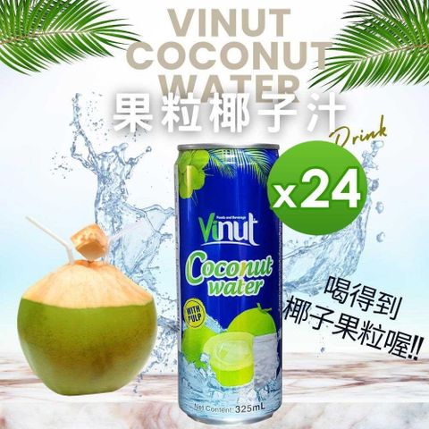 【南紡購物中心】 【vinut】果粒椰子汁(325mlx24罐/箱)