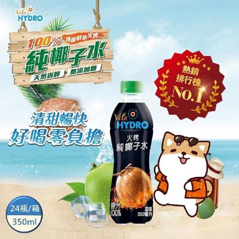 【南紡購物中心】 VITA HYDRO火烤純100%椰子水(350ml x 24瓶)
