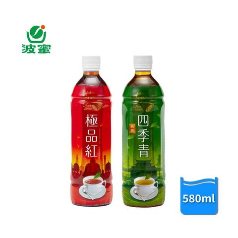 【南紡購物中心】 【波蜜】靠茶四季青茶/靠茶極品紅茶 580mlx24瓶/箱