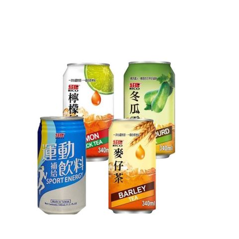 【南紡購物中心】 紅牌 檸檬紅茶/冬瓜露/運動補給飲料/麥仔茶 340mlx24瓶/箱