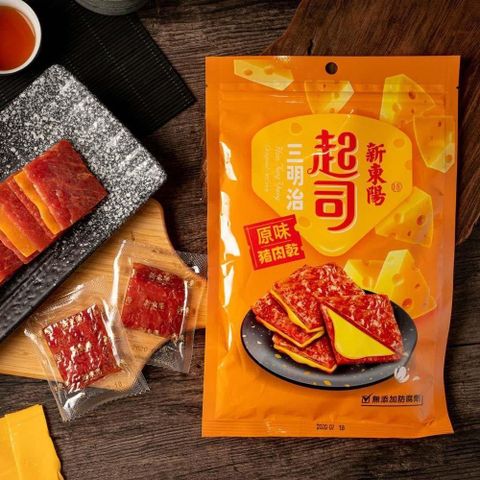 【新東陽】起司三明治豬肉乾180g《5大包》