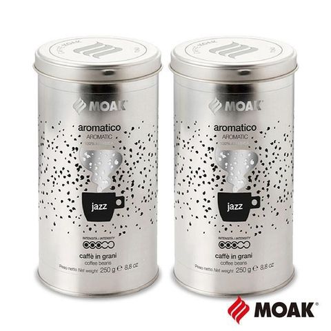 【南紡購物中心】 【MOAK】義大利Aromatik Jazz白金咖啡豆x2罐(250g/罐)