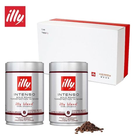 ILLY 意利尊榮咖啡禮盒(深焙咖啡豆250g二罐組)