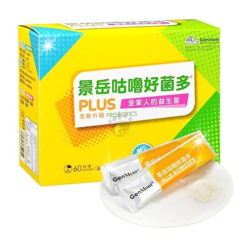 景岳生技 咕嚕好菌多 plus益生菌粉包60包 X2盒 (加贈乳酸菌牙膏x2)