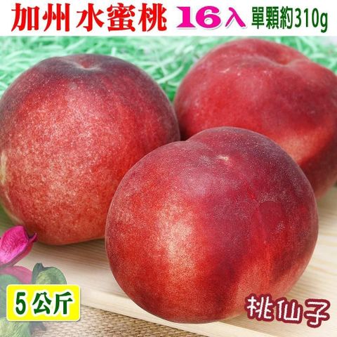 【愛蜜果】誼馨園 桃仙子 空運美國加州水蜜桃16入原裝箱(約5公斤/箱)