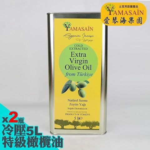 【南紡購物中心】 YAMASAIN 土耳其進口100%冷壓特級初榨橄欖油5Lx2瓶