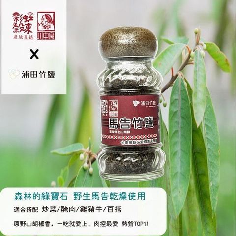 浦田竹鹽 【南紡購物中心】  馬告竹鹽 45g 原住民的綠寶石