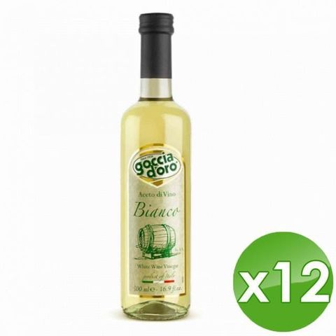 【南紡購物中心】 【琉宇醬選】Goccia doro  義式白葡萄醋(500ml/瓶)x12瓶