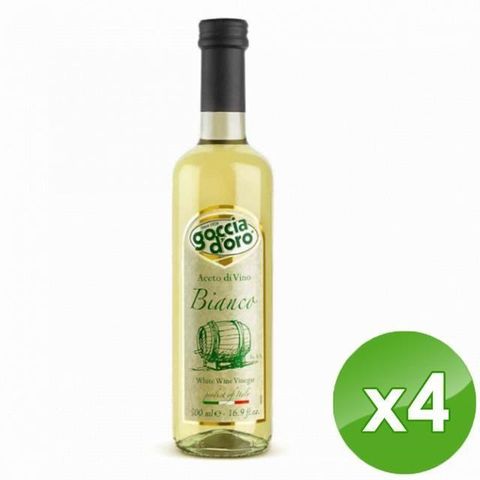 【南紡購物中心】 【琉宇醬選】Goccia doro&nbsp; 義式白葡萄醋(500ml/瓶)x4瓶