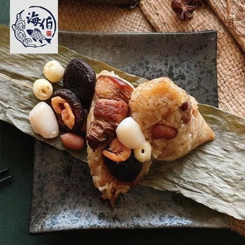 端午預購【海伯食堂】海伯干貝香菇粽6入(180g/入;6入/袋)