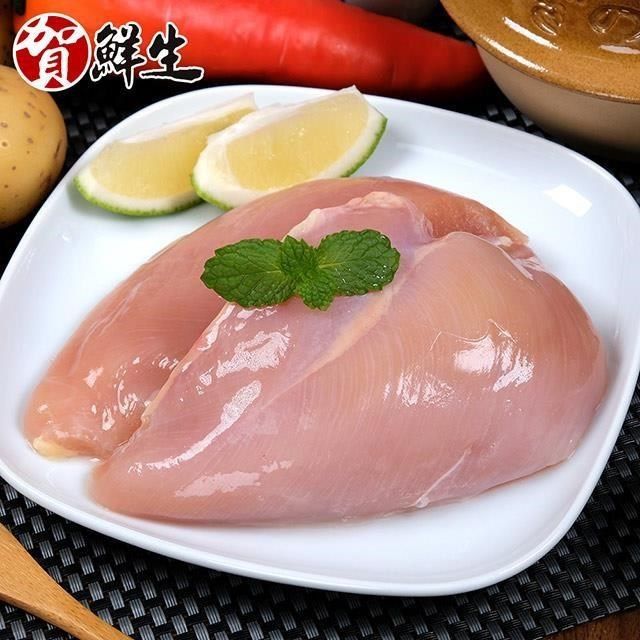 賀鮮生 【南紡購物中心】 -鮮嫩雞胸清肉單片真空包2kg(4-6包/kg)