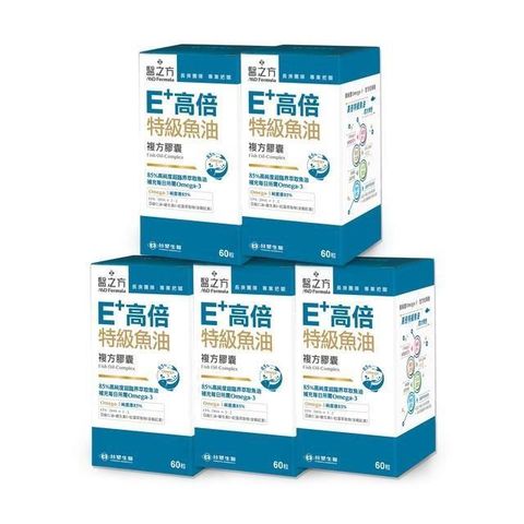 Dr's Formula 台塑生醫 【南紡購物中心】 E+高倍特級魚油複方膠囊(60粒/瓶) 5瓶/組