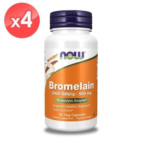 【NOW】鳳梨酵素膠囊4瓶組(60顆/瓶)
