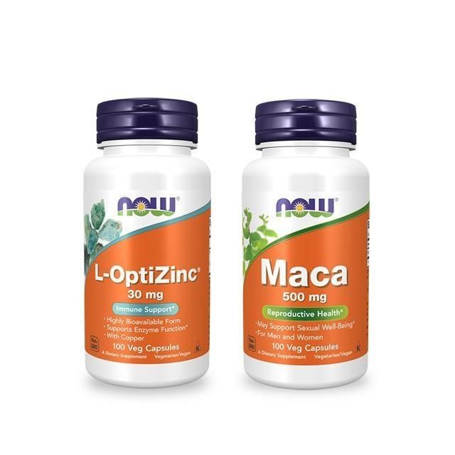 NOW MACA瑪卡膠囊1瓶+專利鋅膠囊1瓶(100顆/瓶)