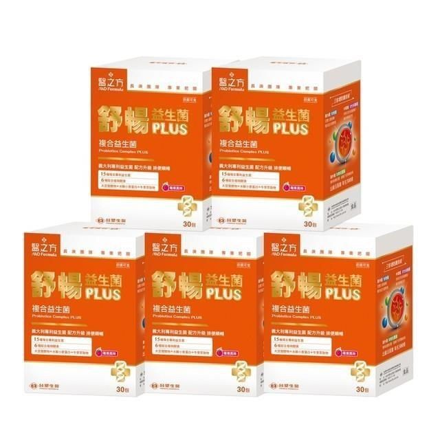 Dr's Formula 台塑生醫 【南紡購物中心】 舒暢益生菌PLUS(30包入/盒) 5盒/組