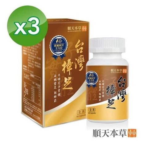 Sun Ten 順天本草 【南紡購物中心】 台灣樟芝膠囊 (60顆/盒) X3盒