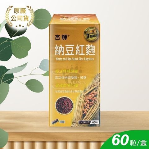 【南紡購物中心】 【杏輝】納豆紅麴膠囊 60顆