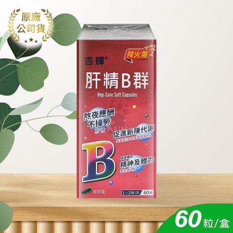 【南紡購物中心】 【杏輝】肝精B群軟膠囊 60顆