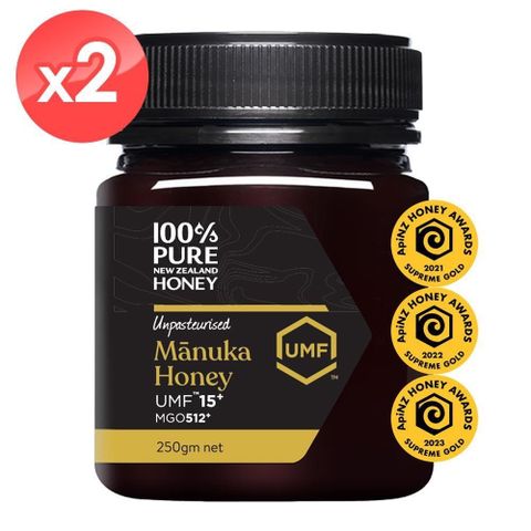 【紐西蘭恩賜】麥蘆卡蜂蜜UMF15+ 2瓶組(250公克/瓶)