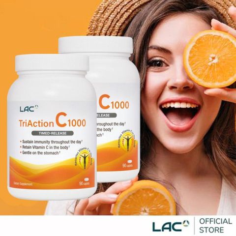 【LAC利維喜】2入組 三效C1000食品錠90錠