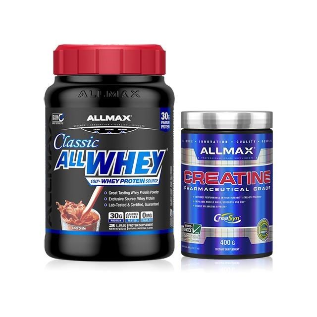 ALLMAX 經典乳清蛋白巧克力1瓶(907公克)+肌酸1瓶(400公克)