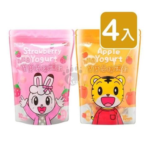 【南紡購物中心】 京田製菓 巧虎寶寶乳酸菌優格餅乾 (4入) 蘋果/草莓
