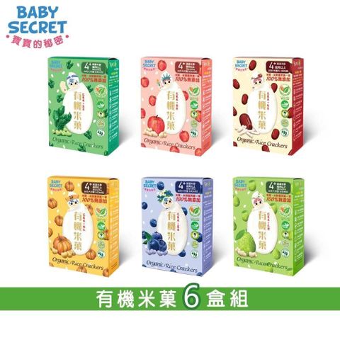 【BABY SECRET 寶寶的秘密】有機米菓6包裝x6盒(口味任選)