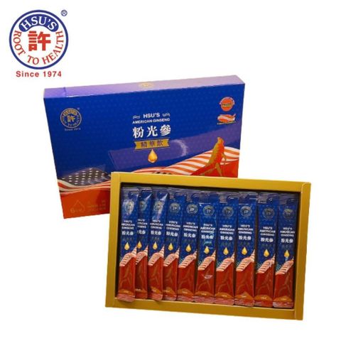 美國【許氏】花旗參粉光參濃縮精華飲10mlx10入/盒