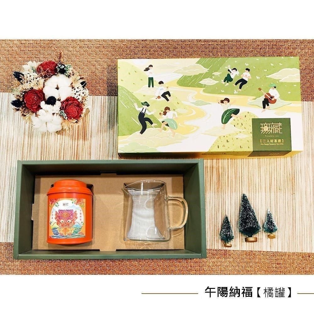 Wu Tsang 無藏茗茶 【無藏嚴選】開花茶6顆綜合花型X1鐵罐裝+耐熱玻璃茶壺禮盒組
