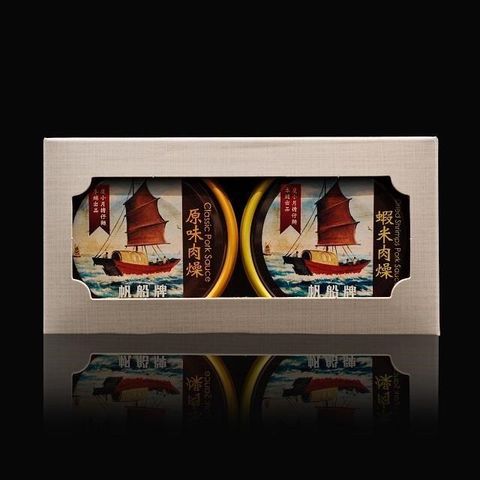 帆船牌［正宗度小月擔仔麵本舖出品］肉燥2入輕巧盒 (原味、蝦米各1罐)