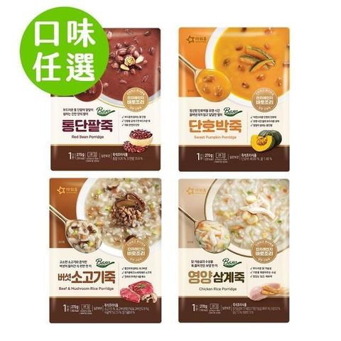 韓味不二 【南紡購物中心】 Ourhome粥品270g/包(雞粥/香菇牛肉粥/南瓜粥/紅豆粥)