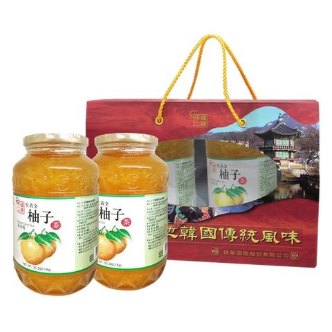 【南紡購物中心】 生黃金柚子茶禮盒2入組(1kg x2入/盒)