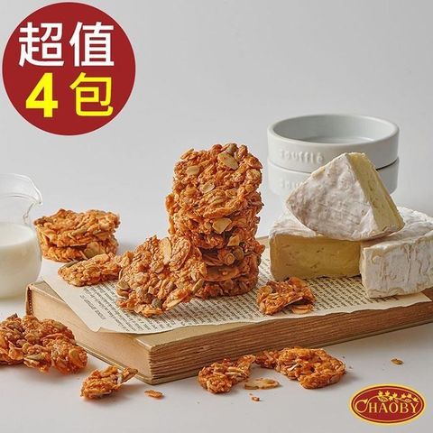 【南紡購物中心】 【超比食品】纖女系燕麥脆片-香濃起司100gx4包