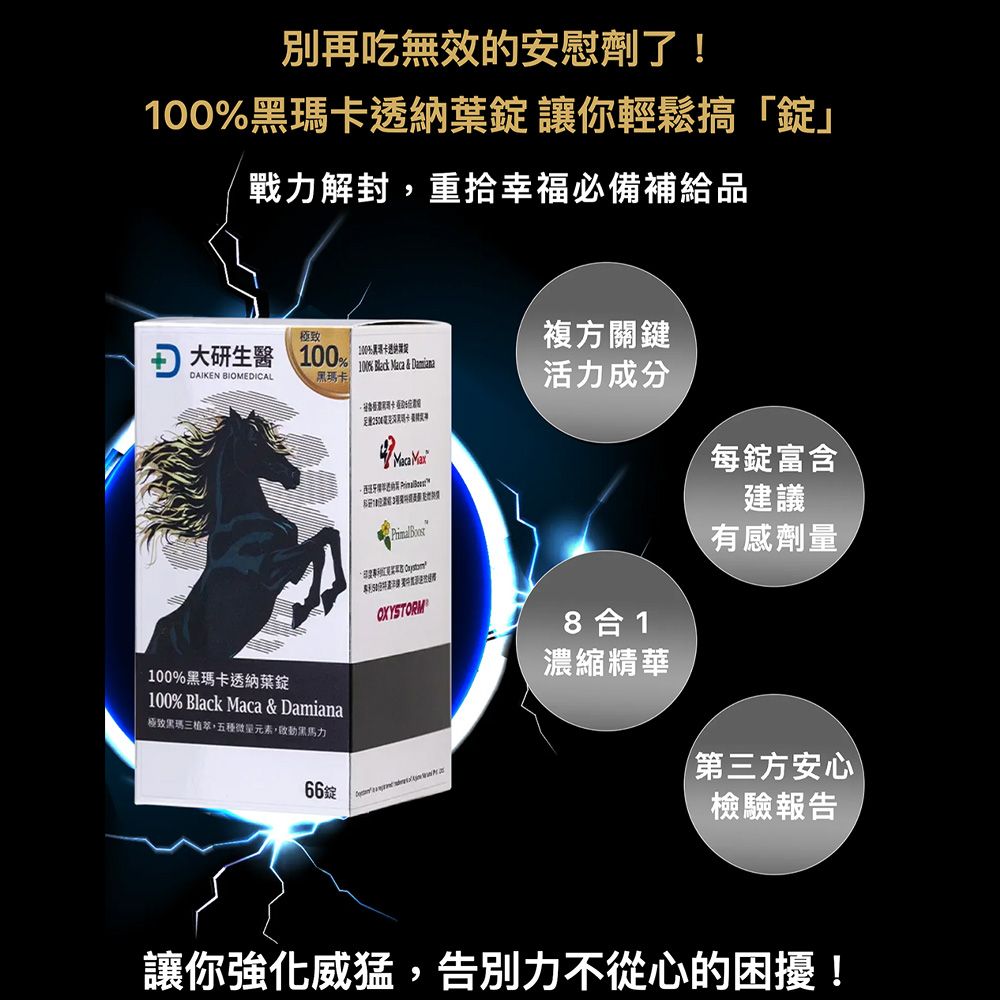 大研生醫 100%黑瑪卡透納葉錠(66錠/盒)x2盒