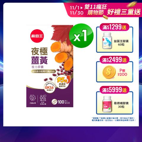 葡萄王 夜極薑黃100粒