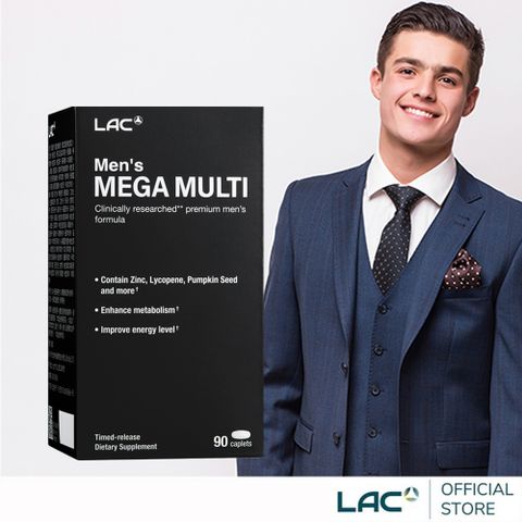 【LAC利維喜】美佳男綜合食品錠90錠(綜合維他命/鋅/魚油/精胺酸/南非醉茄)