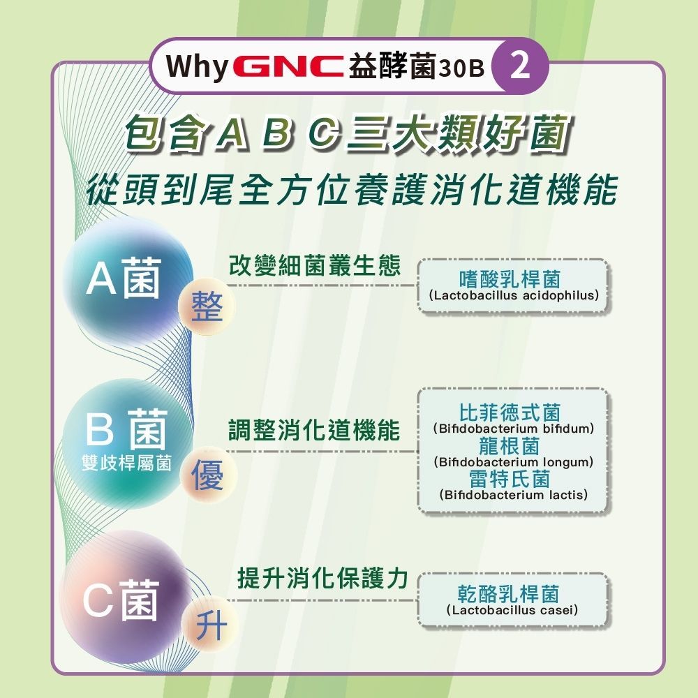 GNC 健安喜  益酵菌30B(30包/盒)x2入組 三效消化道調理配方 13隻專利菌株 益生質和消化酵素