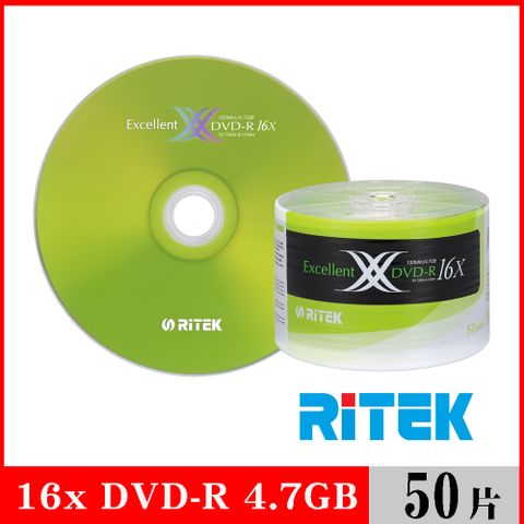 RIDATA 錸德 RITEK 16x DVD-R 4.7GB X版/50片裸裝